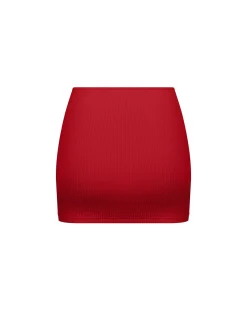 Ribbed Mid Rise Skirt